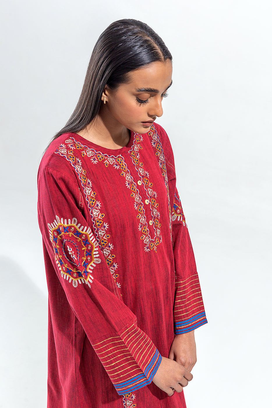 EMBROIDERED YARN DYED SHIRT (PRET)