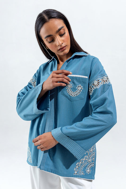 EMBROIDERED KHADDAR SHIRT (PRET)