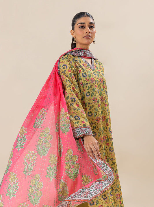 2 PIECE PRINTED LAWN SUIT-MELLOW YELLOW BT-MORBAGH SU_24   