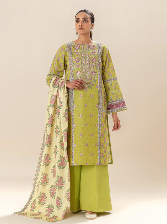 3 PIECE EMBROIDERED LAWN SUIT-APPLE CINNAMON BT-MORBAGH SU_24   