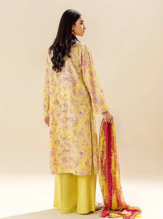 3 PIECE EMBROIDERED LAWN SUIT - LIME DECOR BT-MORBAGH SU_24   
