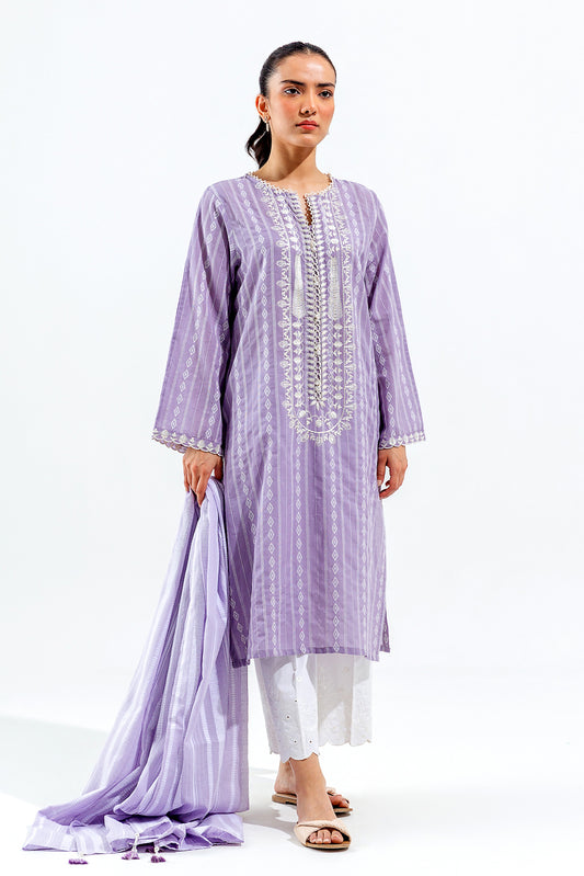 2 PIECE EMBROIDERED JACQUARD DOBBY SUIT (PRET)