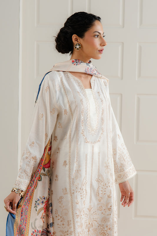 2 PIECE EMBROIDERED TWO TONE SUIT (LUXURY PRET)