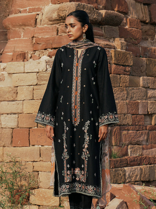 3 PIECE - EMBROIDERED KHADDAR SUIT - NOMADIC EDGE MORBAGH WN_22   