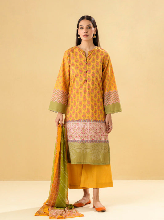 3 PIECE - PRINTED LAWN SUIT - DIVINE OCHRE MORBAGH SU_22   