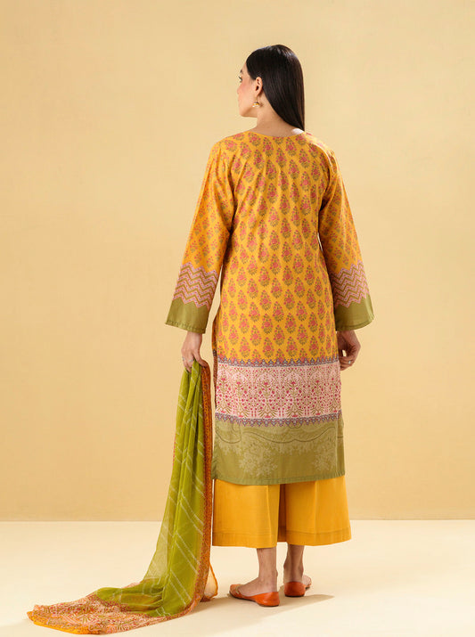 3 PIECE - PRINTED LAWN SUIT - DIVINE OCHRE MORBAGH SU_22   