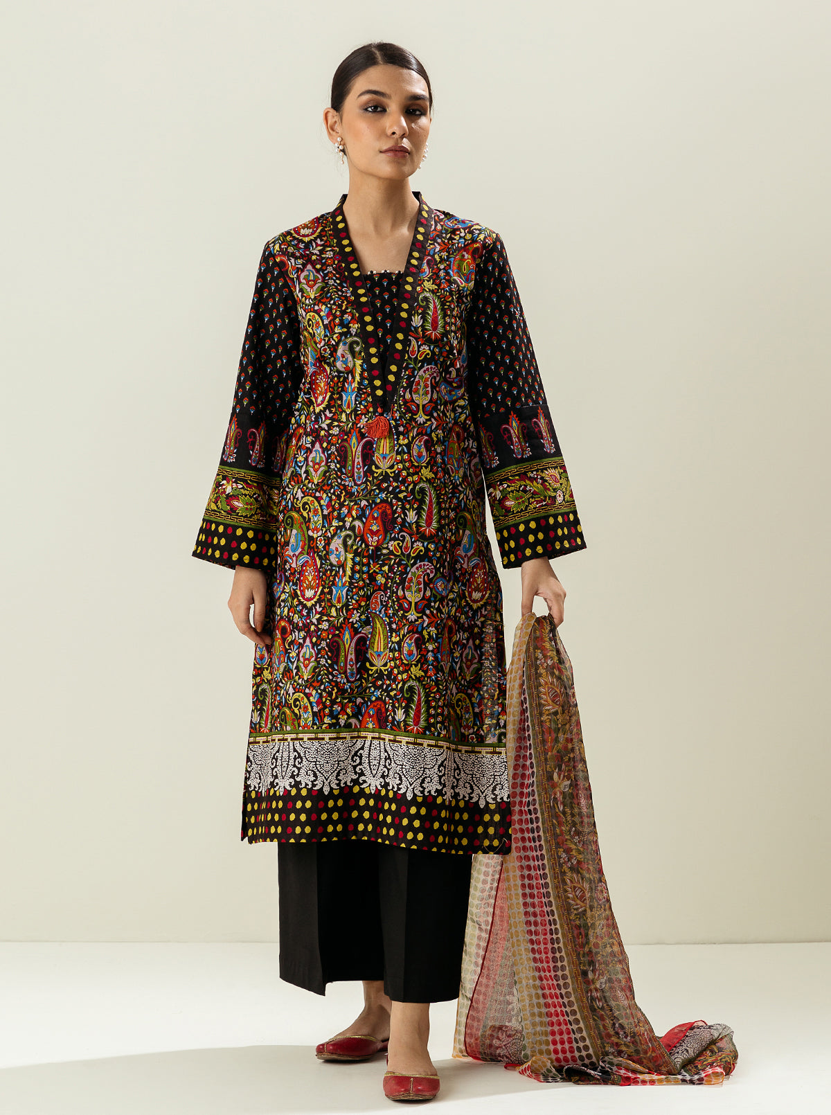 3 PIECE - PRINTED KHADDAR SUIT - DAHLIA MORBAGH WN_22   