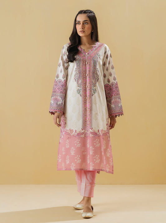 2 PIECE - PRINTED LAWN SUIT - IVORY PEARL MORBAGH SU_22   