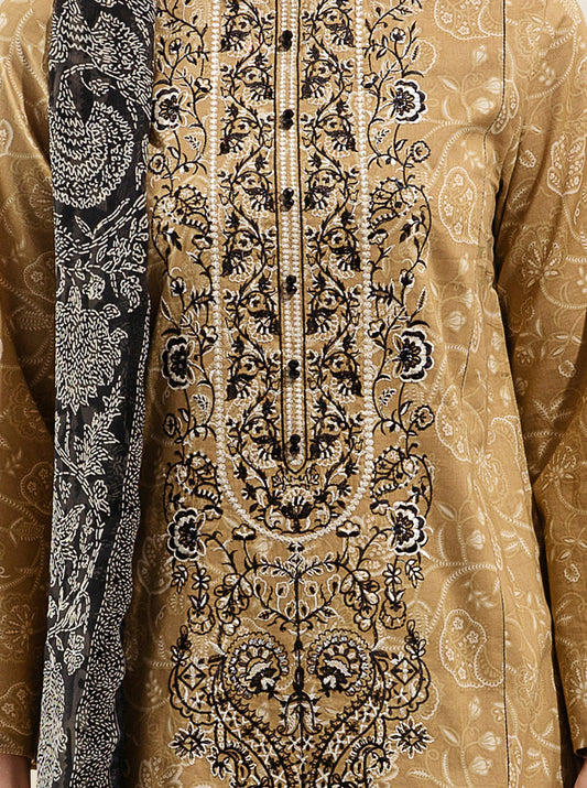 2 PIECE - PRINTED LAWN SUIT - FALL LEAF MORBAGH SU_23   