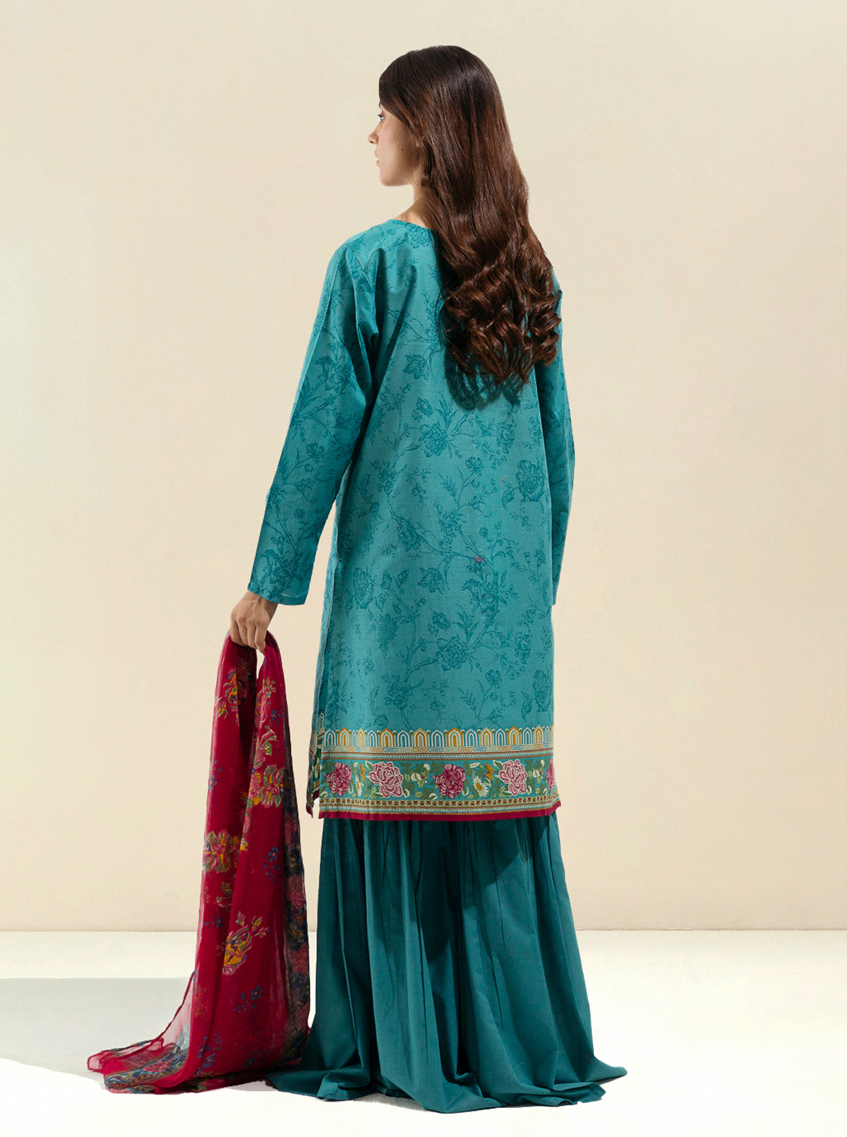 2 PIECE - EMBROIDERED LAWN SUIT - VIVID CERRULEAN MORBAGH SU_23   