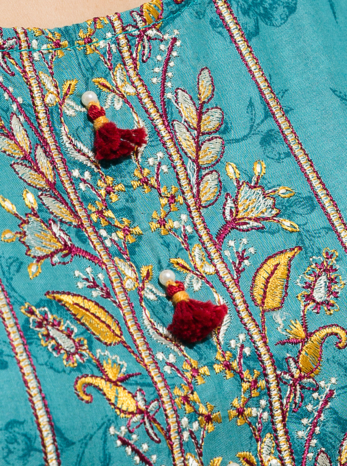 2 PIECE - EMBROIDERED LAWN SUIT - VIVID CERRULEAN MORBAGH SU_23   