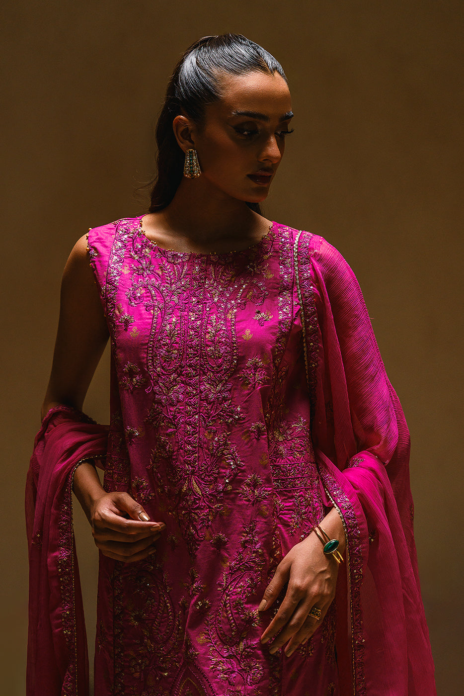 3 PIECE EMBROIDERED LAWN SUIT-FUSCHIA ADORE (UNSTITCHED)