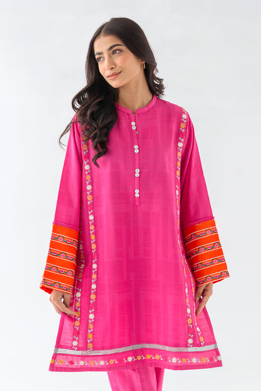 EMBROIDERED KHADDAR JACQUARD SHIRT (PRET)