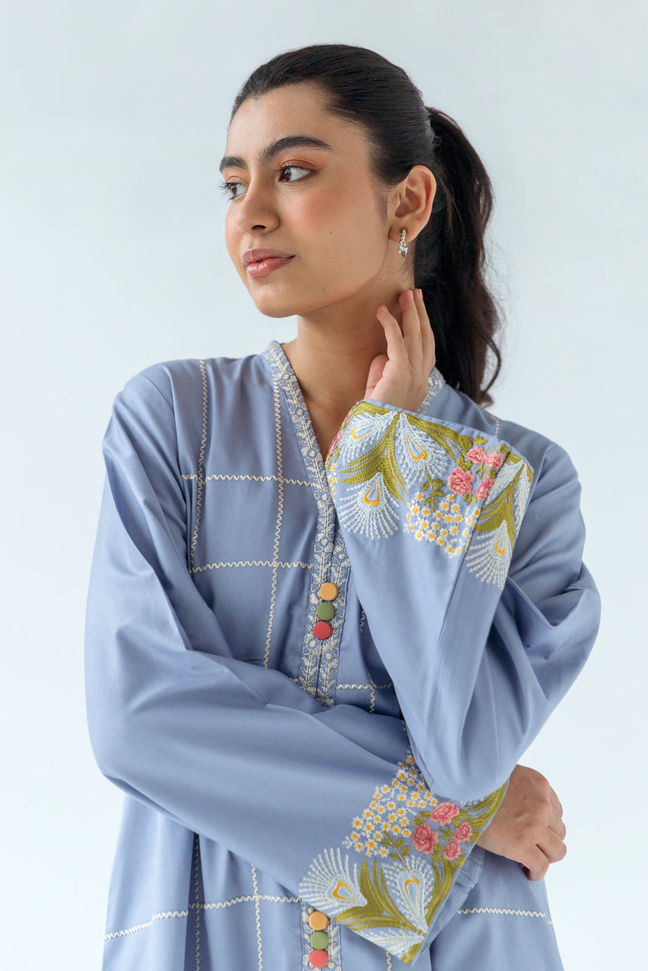 EMBROIDERED TWILL SHIRT (PRET)