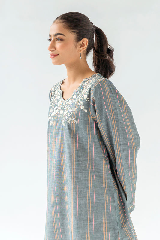 EMBROIDERED YARN DYED SHIRT (PRET)