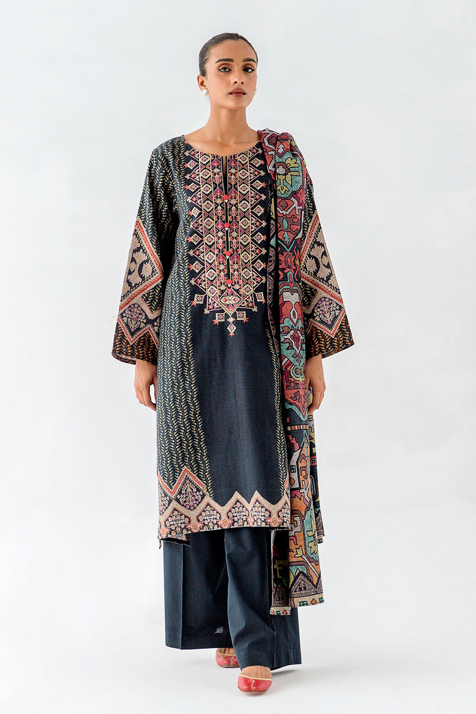 2 PIECE EMBROIDERED KHADDAR SUIT-KILIM CRAFTS (UNSTITCHED)