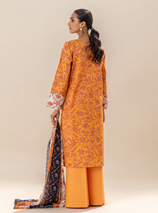 3 PIECE EMBROIDERED LAWN SUIT-SUNRISE PEACH BT-MORBAGH SU_24   