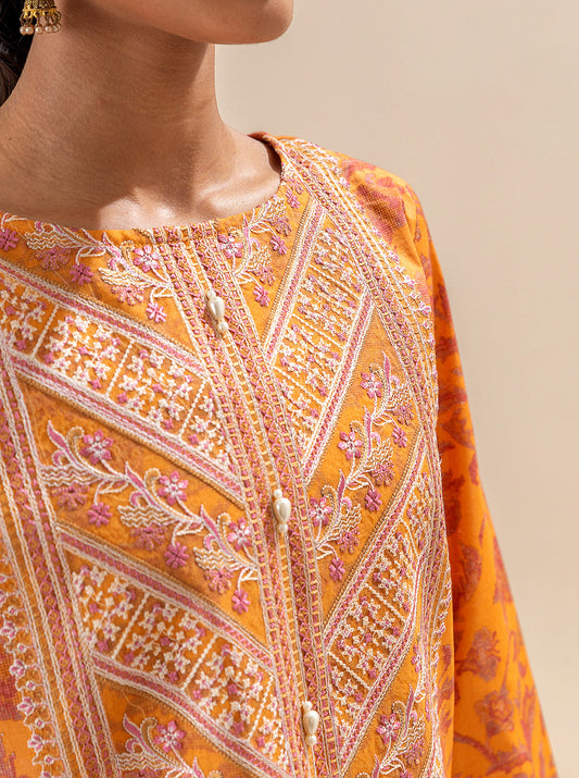3 PIECE EMBROIDERED LAWN SUIT-SUNRISE PEACH BT-MORBAGH SU_24   