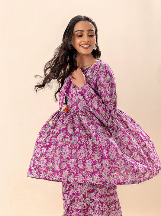 2 PIECE PRINTED LAWN SUIT-MAUVE MAGIC BT-MORBAGH SU_24   