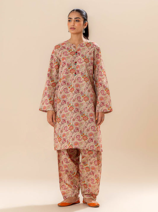 2 PIECE PRINTED LAWN -CARDINAL FLOW BT-MORBAGH SU_24   