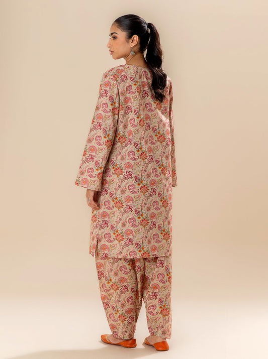 2 PIECE PRINTED LAWN -CARDINAL FLOW BT-MORBAGH SU_24   