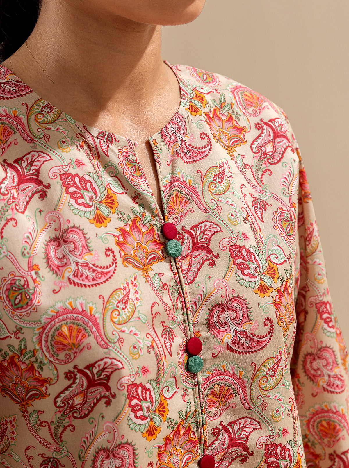 2 PIECE PRINTED LAWN -CARDINAL FLOW BT-MORBAGH SU_24   