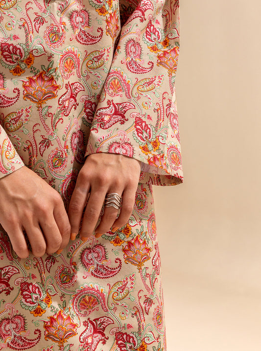 2 PIECE PRINTED LAWN -CARDINAL FLOW BT-MORBAGH SU_24   