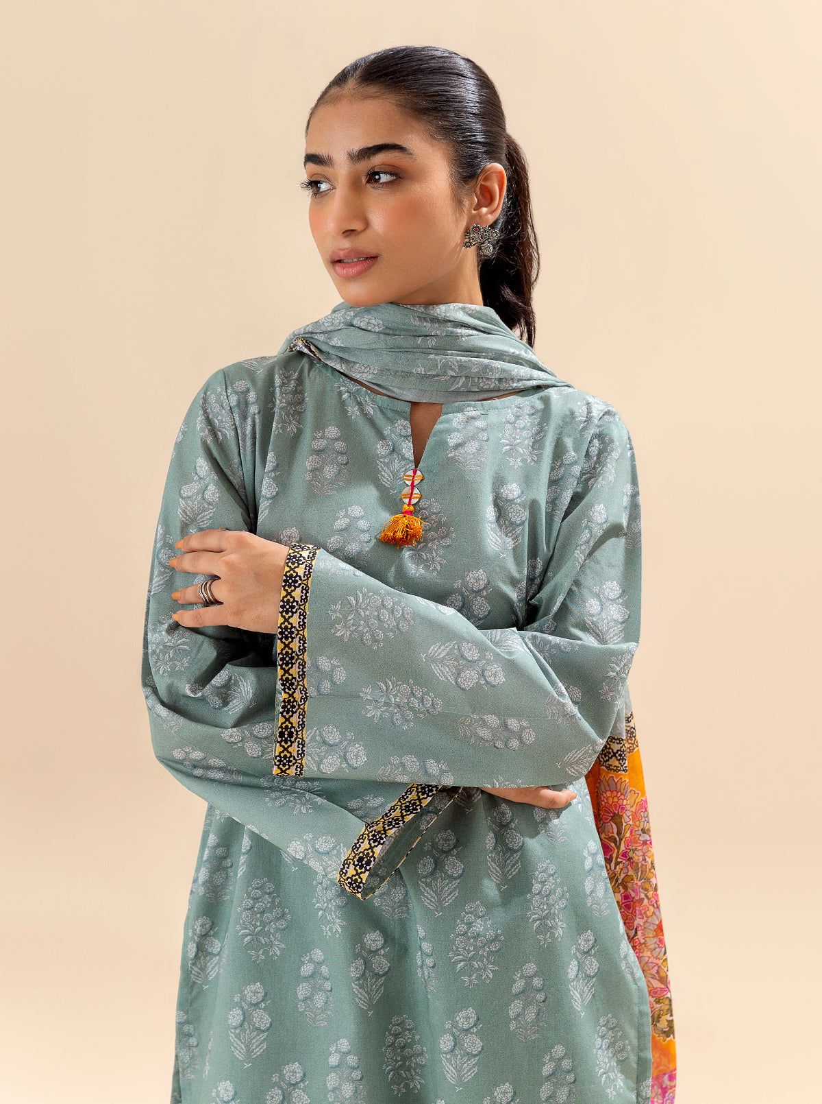 2 PIECE PRINTED LAWN -SLATE VERVE BT-MORBAGH SU_24   