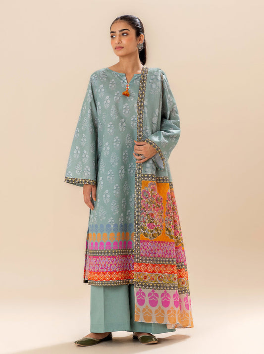 2 PIECE PRINTED LAWN -SLATE VERVE BT-MORBAGH SU_24   