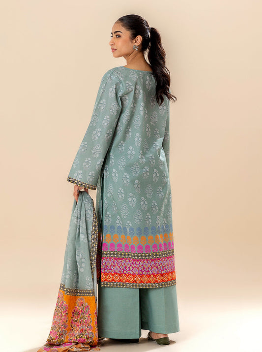 2 PIECE PRINTED LAWN -SLATE VERVE BT-MORBAGH SU_24   