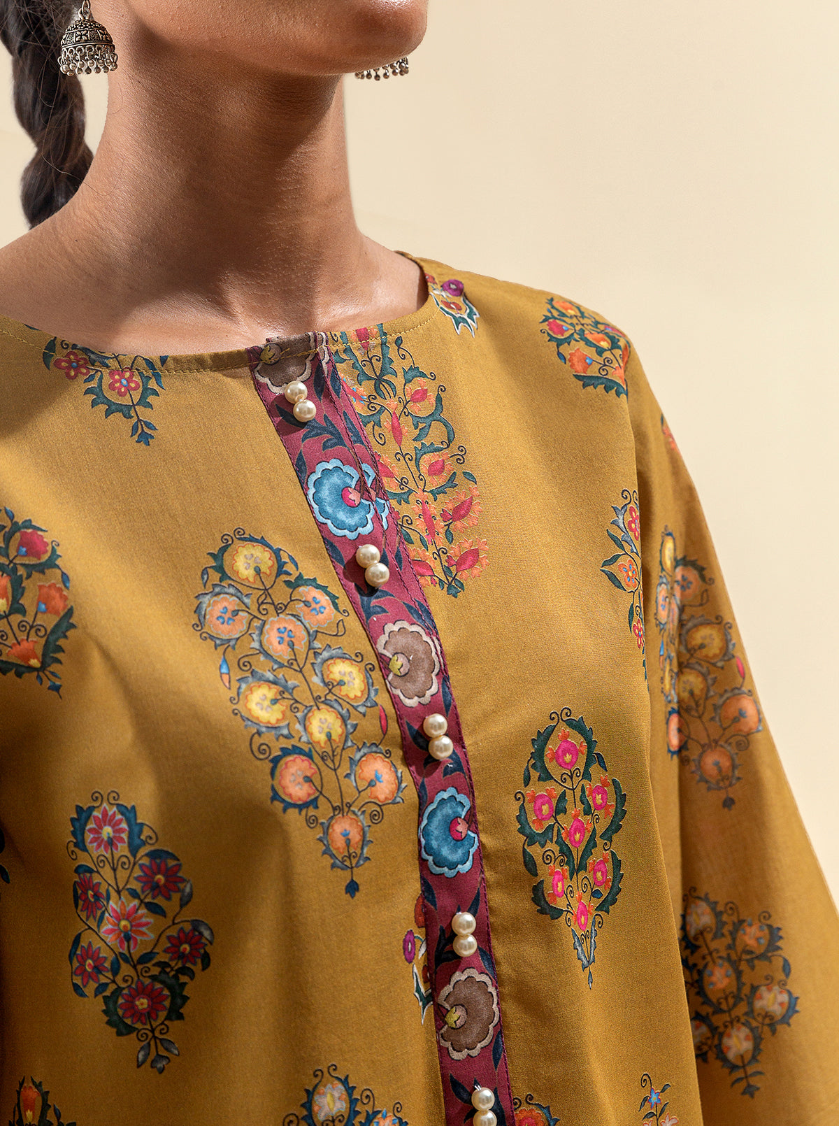 2 PIECE PRINTED SUIT-OBSCURE OCHRE BT-MORBAGH SU_24   
