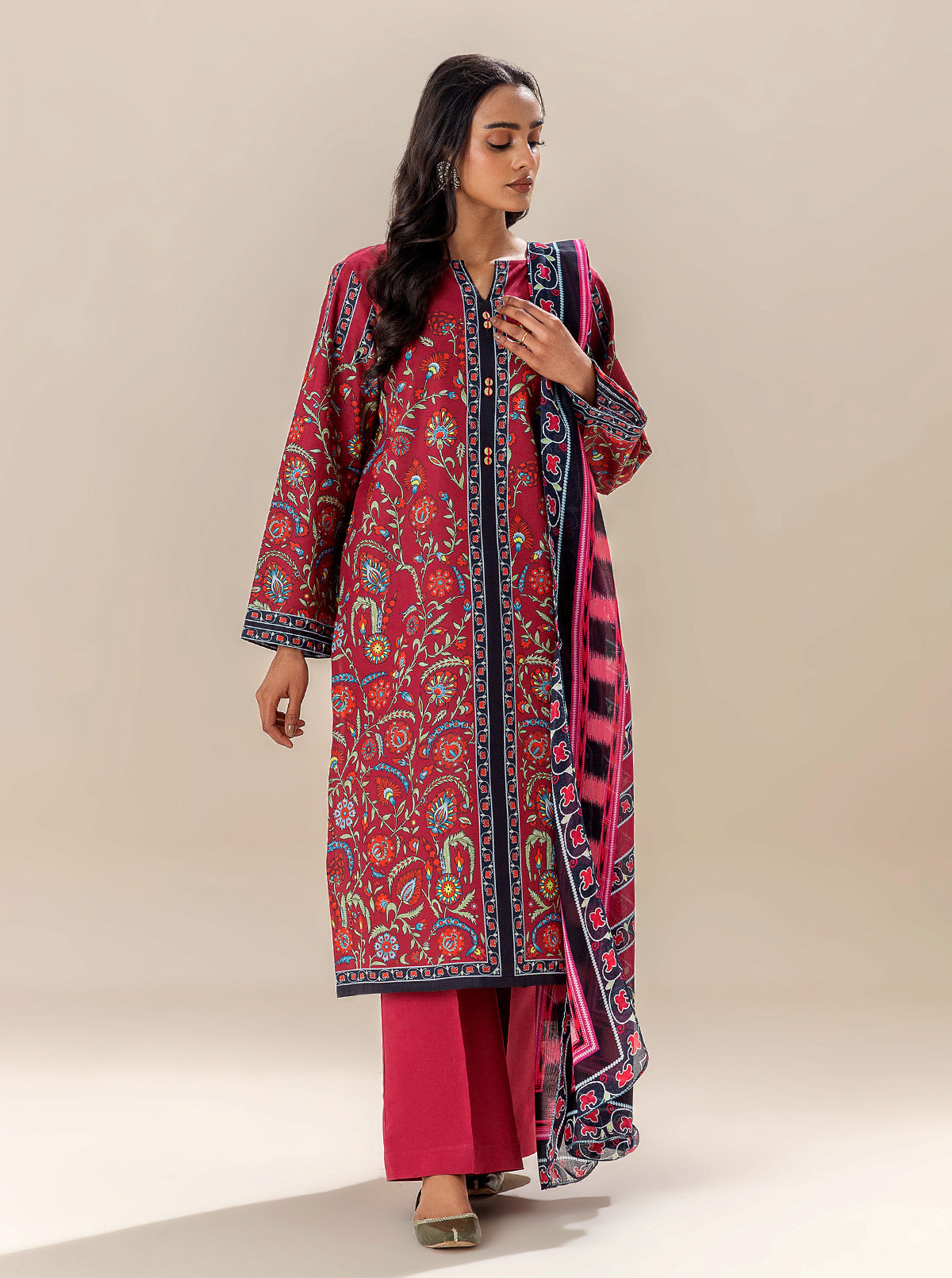 2 PIECE PRINTED LAWN SUIT-DAHLIA DRAGON BT-MORBAGH SU_24   