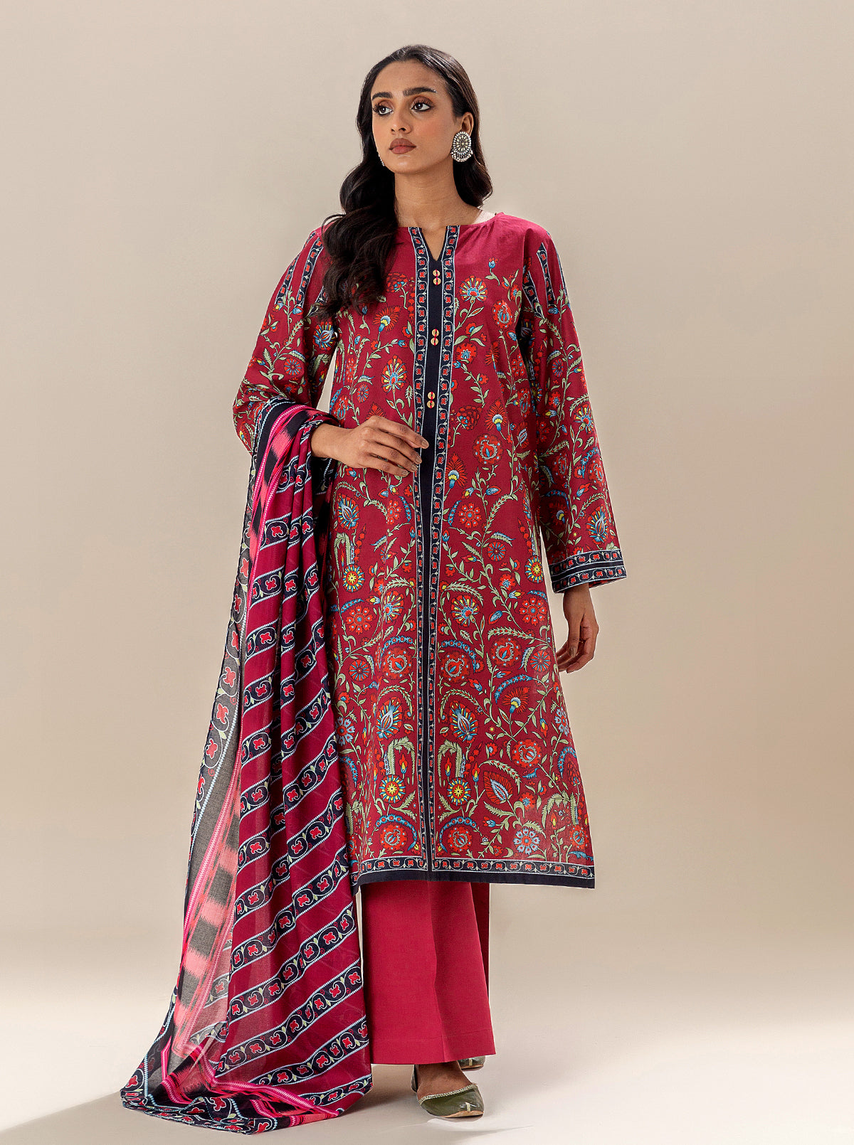 2 PIECE PRINTED LAWN SUIT-DAHLIA DRAGON BT-MORBAGH SU_24   