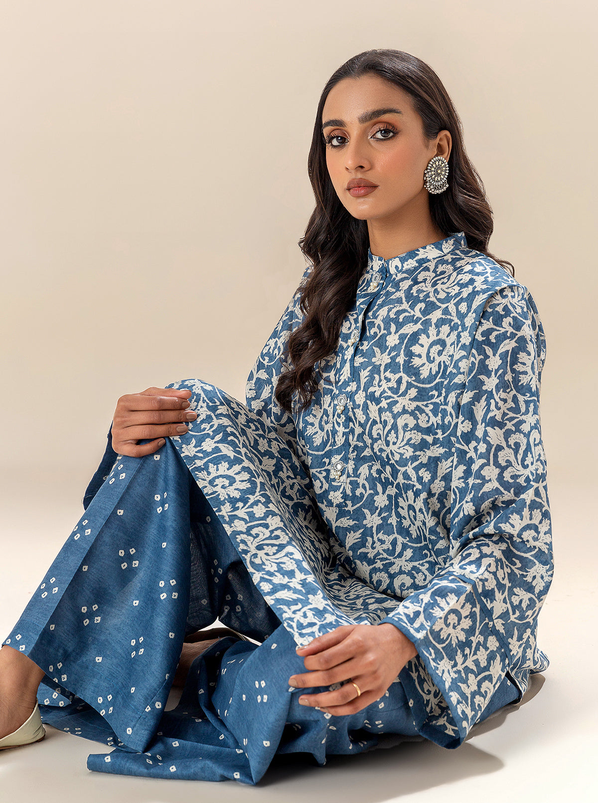 2 PIECE PRINTED LAWN SUIT-INDIGO DREAMS BT-MORBAGH SU_24   