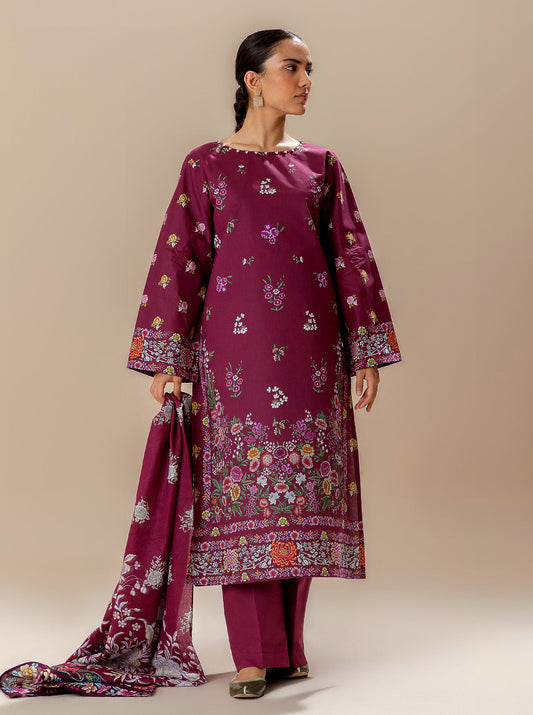3 PIECE PRINTED LAWN SUIT-BLOOD MOON BT-MORBAGH SU_24   