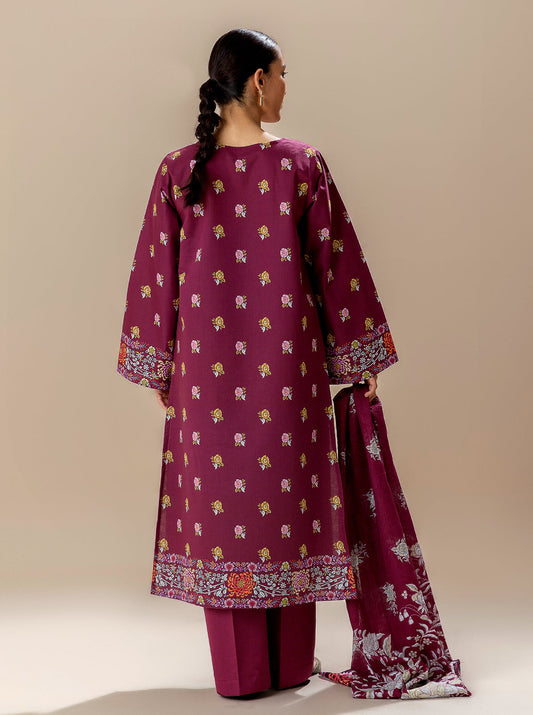 3 PIECE PRINTED LAWN SUIT-BLOOD MOON BT-MORBAGH SU_24   