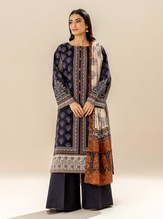 3 PIECE PRINTED LAWN SUIT - EBONY VISION BT-MORBAGH SU_24   