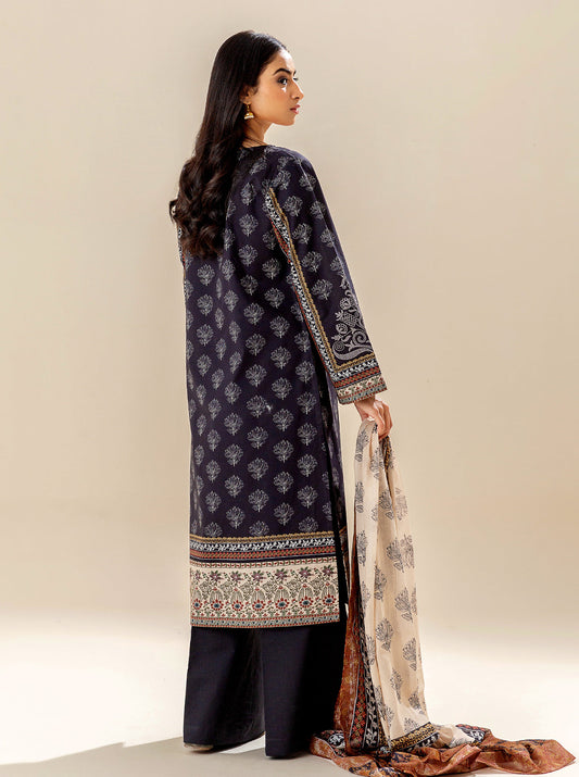 3 PIECE PRINTED LAWN SUIT - EBONY VISION BT-MORBAGH SU_24   