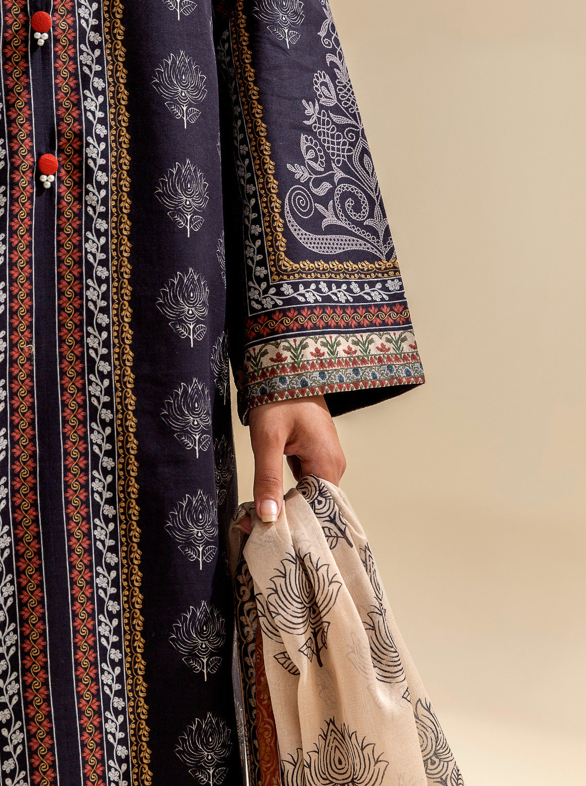 3 PIECE PRINTED LAWN SUIT - EBONY VISION BT-MORBAGH SU_24   