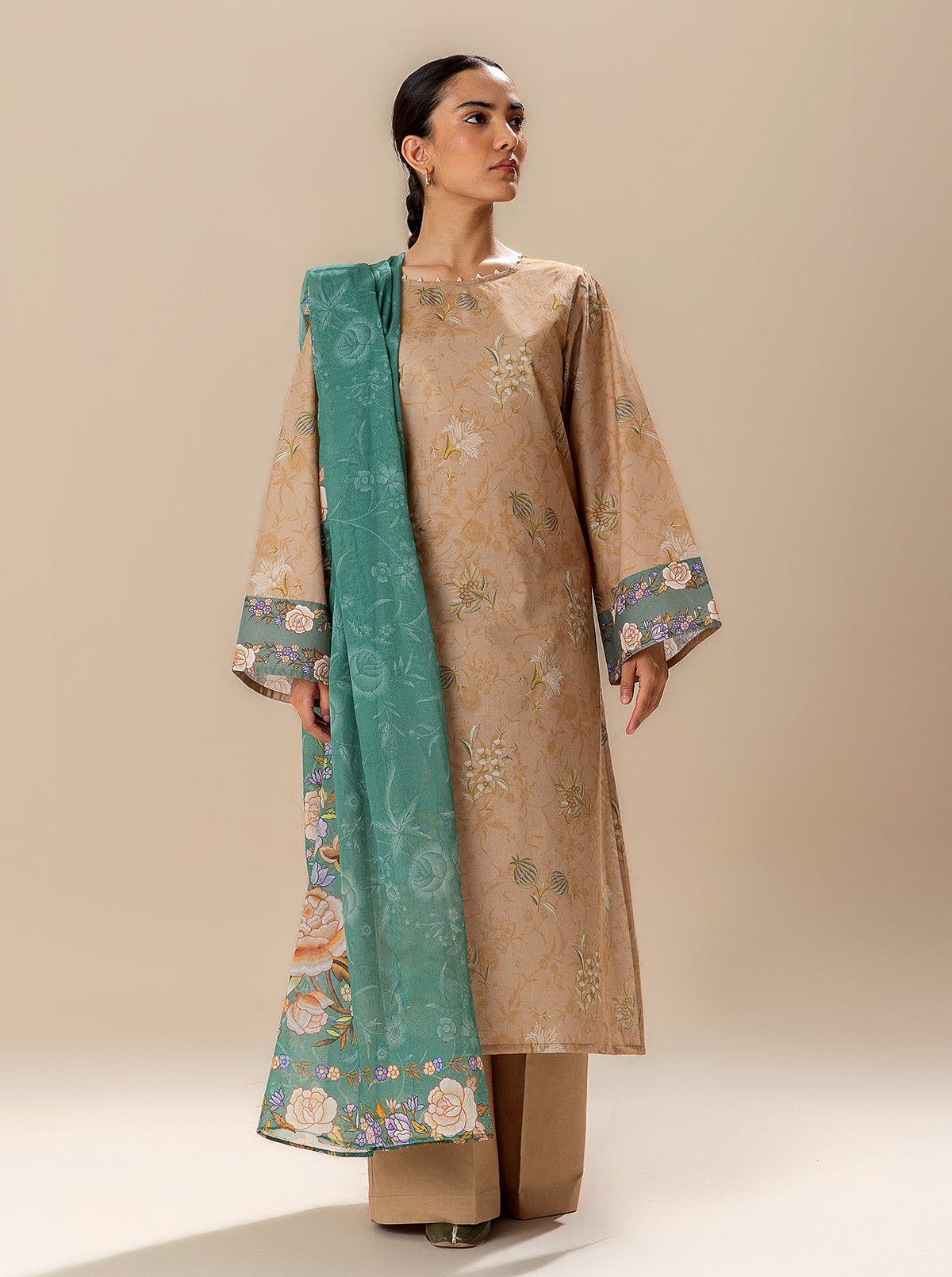 3 PIECE PRINTED LAWN SUIT-GLOWY SUN BT-MORBAGH SU_24   