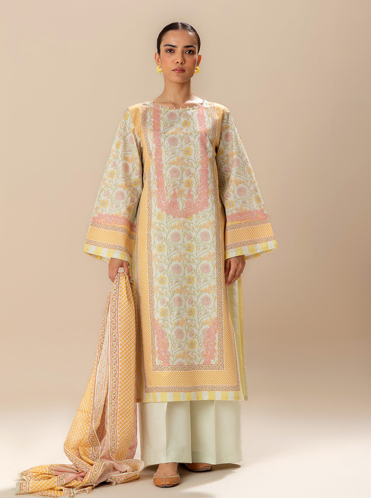 3 PIECE PRINTED LAWN SUIT-SPRING SKIES BT-MORBAGH SU_24   