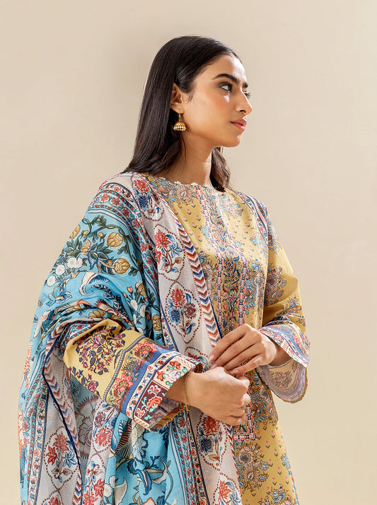 3 PIECE PRINTED LAWN SUIT BT-MORBAGH SU_24   