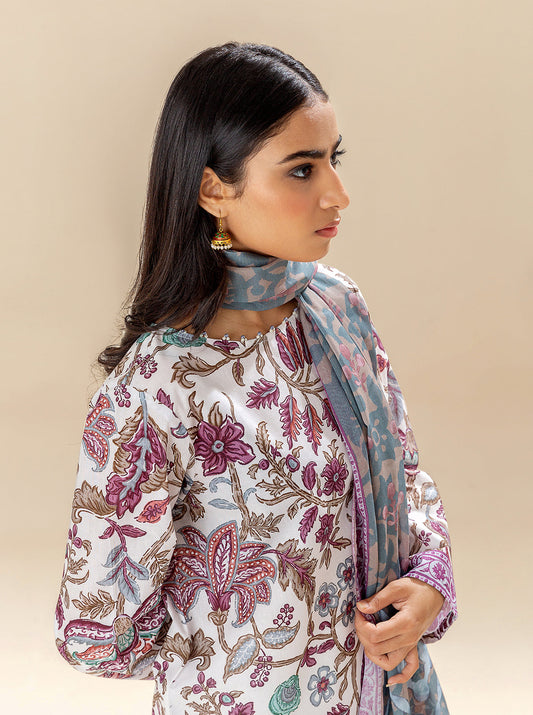 3 PIECE PRINTED LAWN SUIT - VIVID INTENSE BT-MORBAGH SU_24   