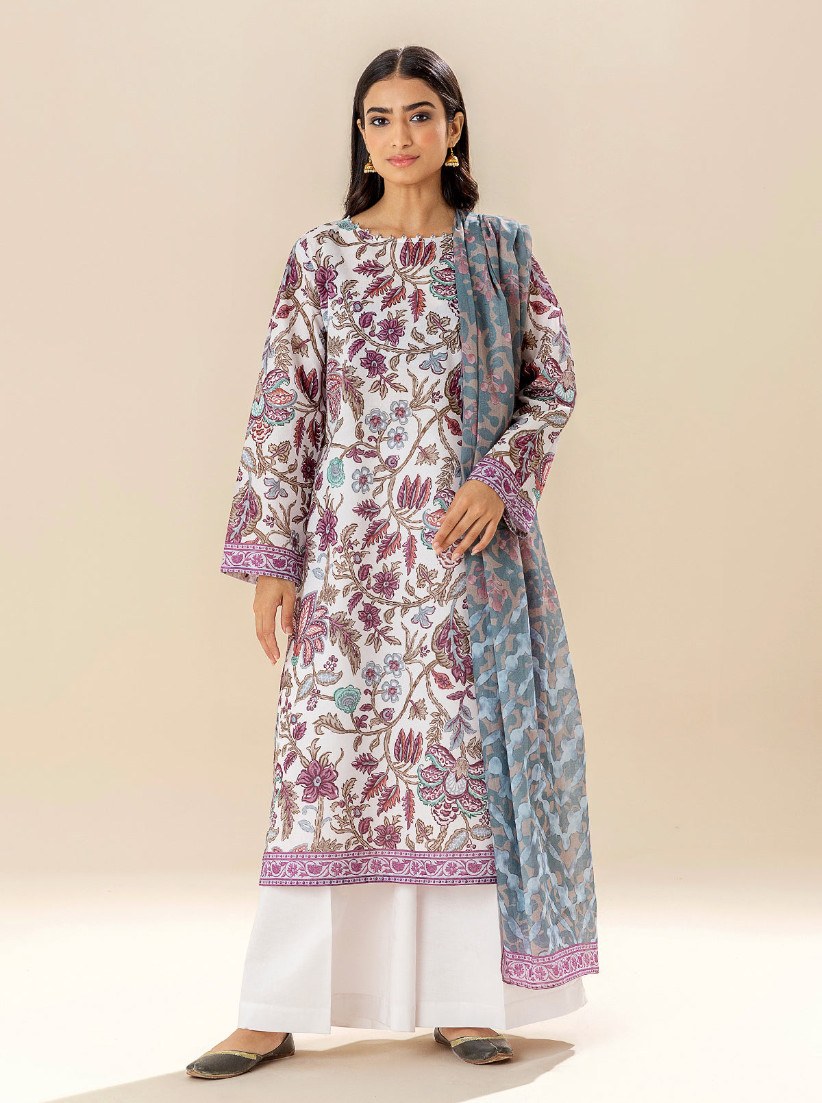 3 PIECE PRINTED LAWN SUIT - VIVID INTENSE BT-MORBAGH SU_24   