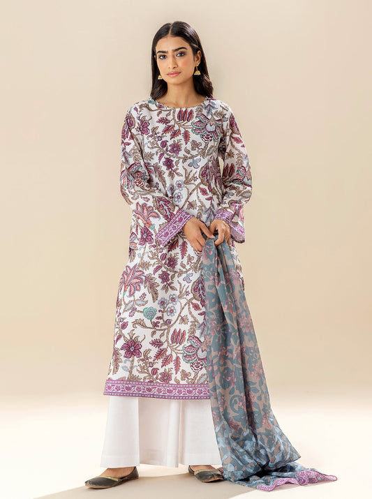 3 PIECE PRINTED LAWN SUIT - VIVID INTENSE BT-MORBAGH SU_24   
