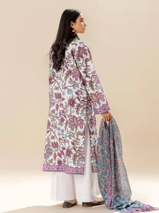 3 PIECE PRINTED LAWN SUIT - VIVID INTENSE BT-MORBAGH SU_24   