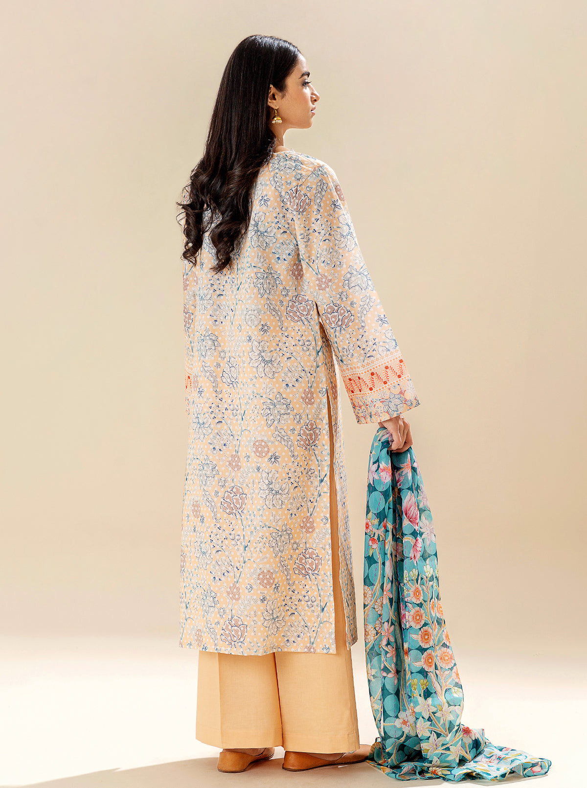 3 PIECE PRINTED LAWN SUIT - PEACHY SENSE BT-MORBAGH SU_24   