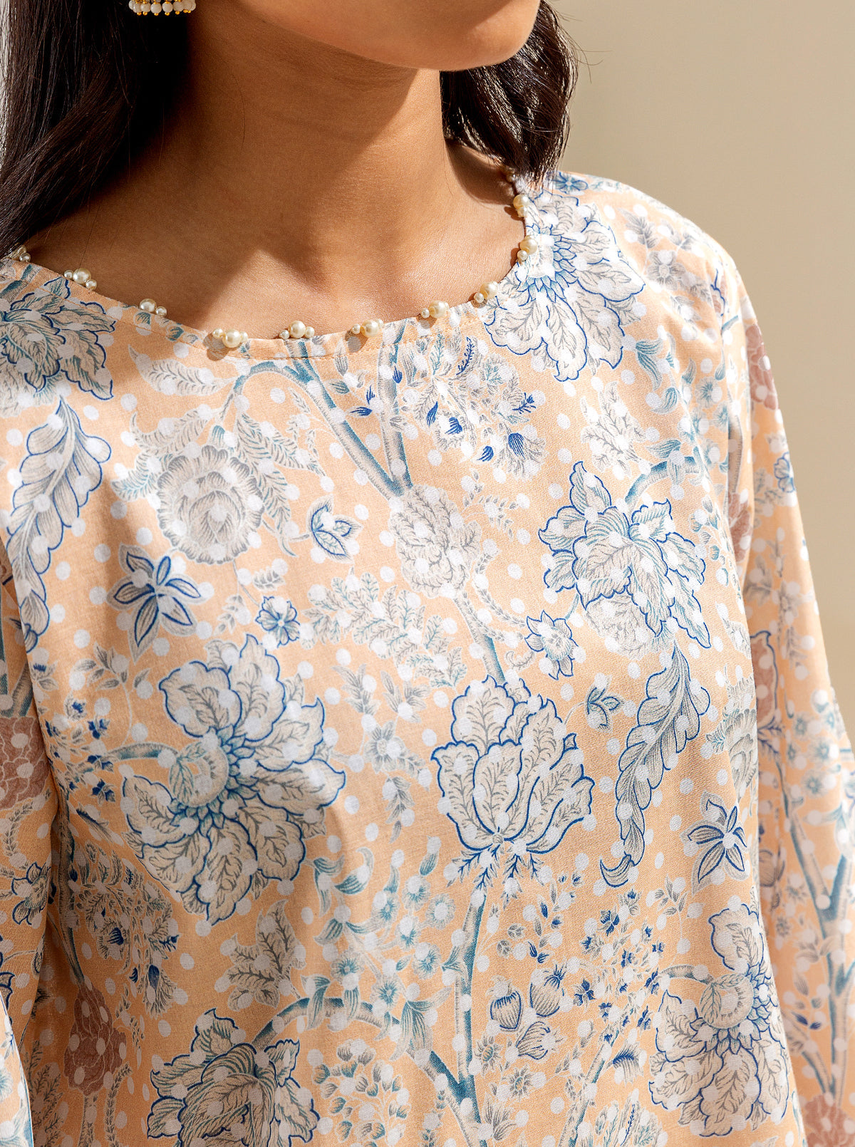 3 PIECE PRINTED LAWN SUIT - PEACHY SENSE BT-MORBAGH SU_24   