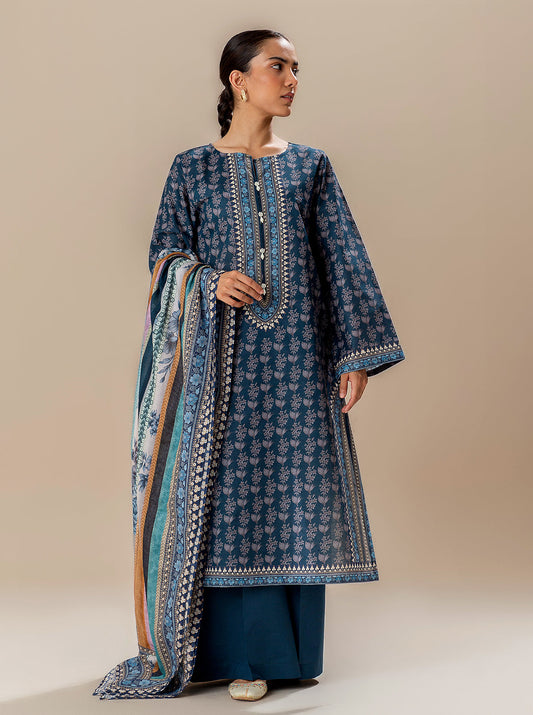 3 PIECE PRINTED LAWN SUIT-MIDNIGHT TRADITION BT-MORBAGH SU_24   