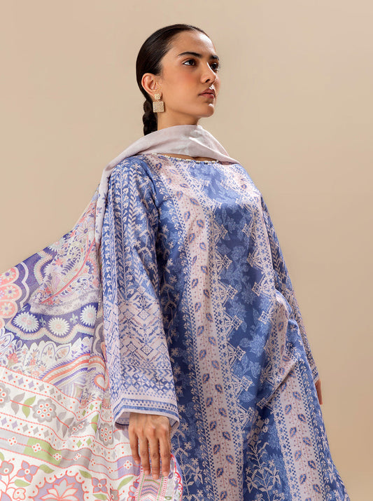 3 PIECE PRINTED LAWN SUIT-LAVENDER DREAM BT-MORBAGH SU_24   